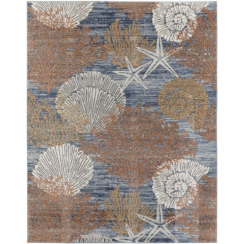Nourison 7'10" x 9'10" Pompeii Nautical Indoor Area Rug Blue Multicolor