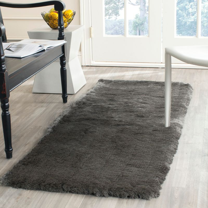 Paris Shag SG511 Hand Tufted Indoor Runner Rug - Titanium - 2'3"x10' - Safavieh