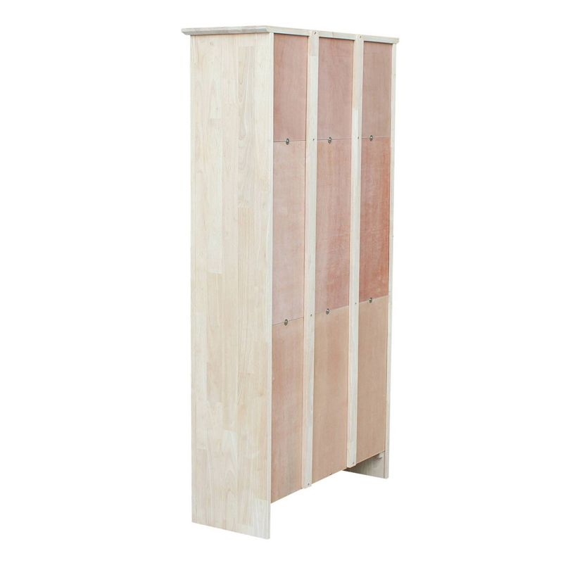 60" Shaker Bookshelf Unfinished - International Concepts: Solid Parawood, 5-Shelf Storage