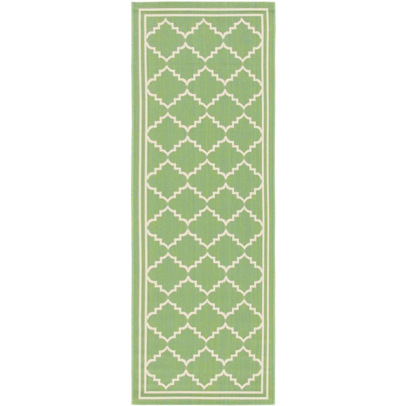 Courtyard CY6889 Power Loomed Indoor and Outdoor Runner Rug - Green/Beige - 2'3"x10' - Safavieh