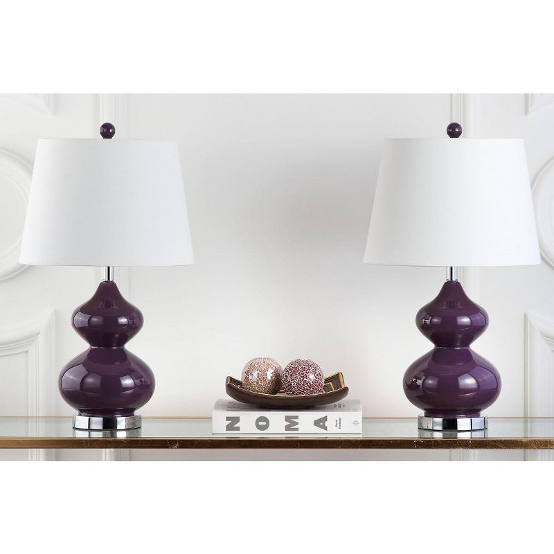 Eva Double Gourd Table Lamp (Set of 2) - 24 Inch Height - LIT4086 - Dark Purple - Safavieh