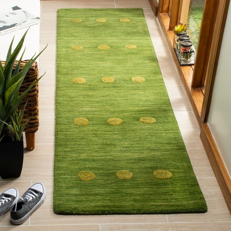 Himalaya HIM590 Handmade Runner Rug - 2'3"x8' - Green - Safavieh