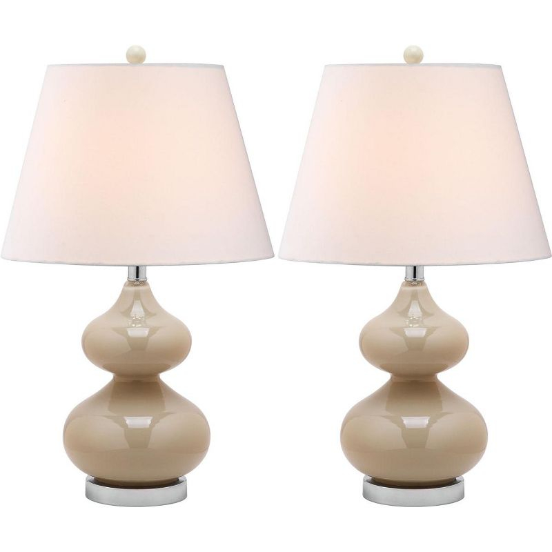 Eva Double Gourd Table Lamp (Set of 2) - 24 Inch Height - LIT4086 - Taupe - Safavieh