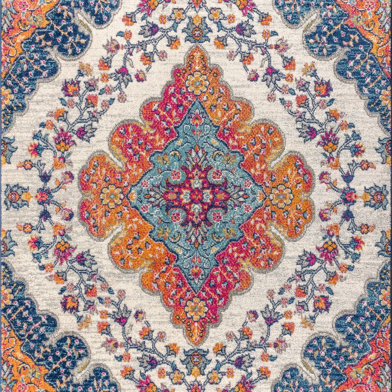 JONATHAN Y Bohemian FLAIR Boho Vintage Medallion Blue/Multi 5 ft. x 8 ft. Area Rug