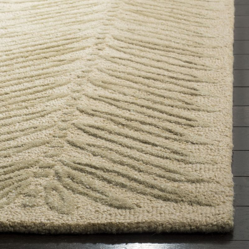 Martha Stewart Chevron Leaves - MSR3612 - Indoor Hand Tufted Area Rugs - Oolong Tea Gree - 8'x10'