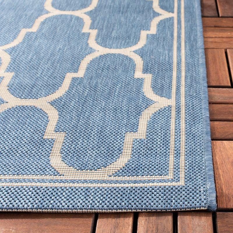 Courtyard CY6016 Power Loomed Indoor and Outdoor Area Rug - Blue/Beige - 9'x12'6" - Safavieh
