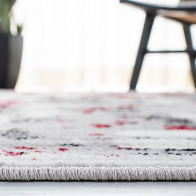 Skyler SKY193 Power Loomed Indoor Accent Rug - Grey/Red - 3'x5' - Safavieh