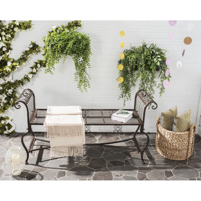 Brielle Bench - Outdoor - PAT5004 - Rustic Brown - Safavieh