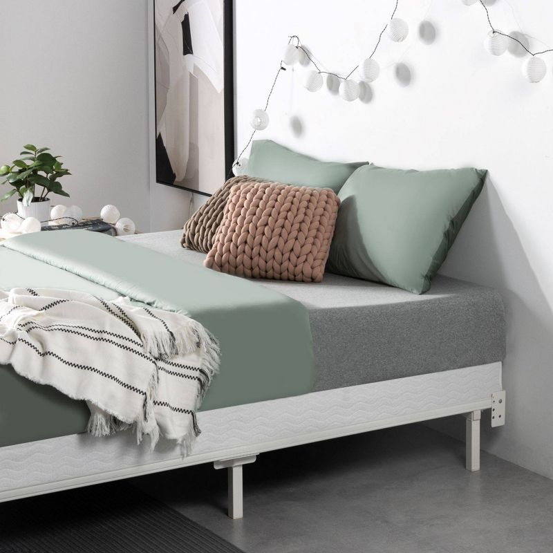 Twin 5" Metal Smart BoxSpring Mattress Base with Quick Assembly Gray - Zinus