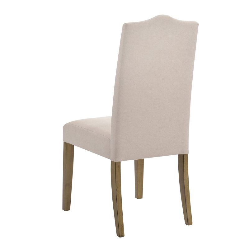 Carolina Living Romero Parson Chair - Harvest Oak - Linen Upholstery