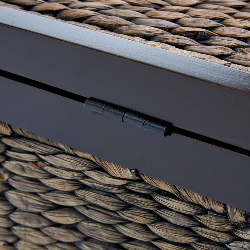 ClickDecor Wilson Storage Trunk Rustic Wicker Black: Farmhouse Style, No Assembly, Anti-Tip Hardware, 18x30x16"