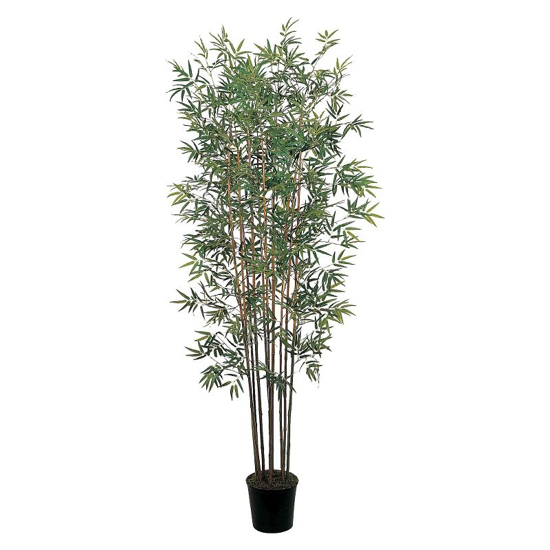 Nearly Natural 6' Mini Bamboo Silk Tree: Indoor Decorative Faux 6ft Greenery with Pot