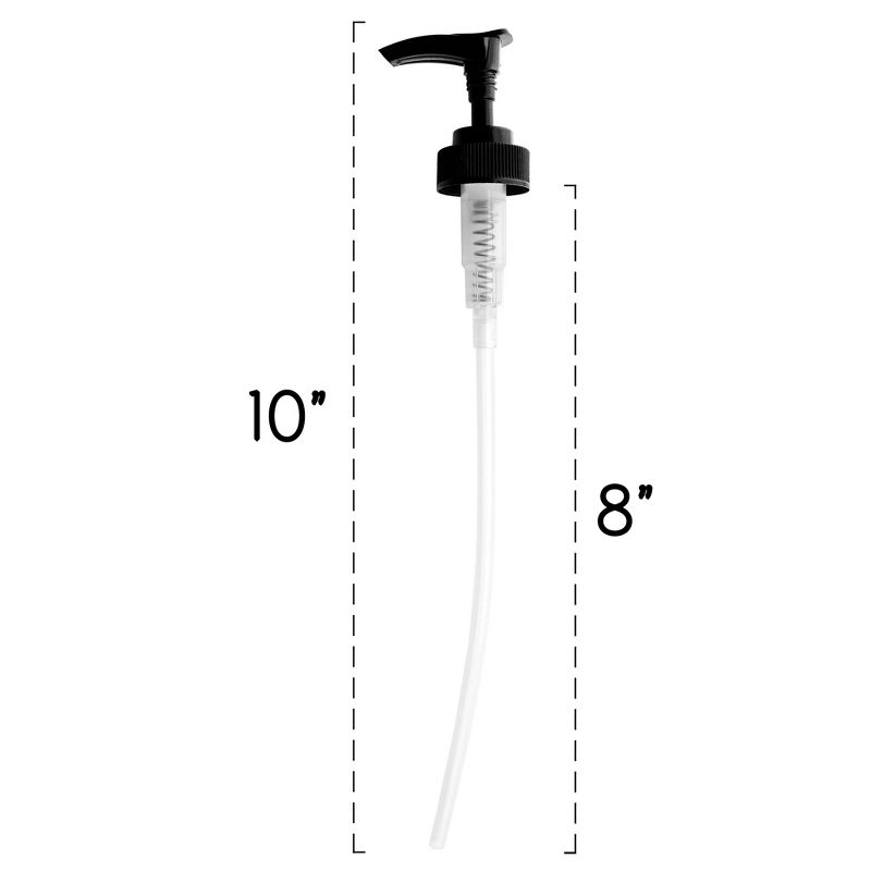 Cornucopia Brands 28-400 Replacement Pumps for Soap Dispensers/Lotion Bottles 6pk; Black Plastic w/ Long 8IN Dip Tubes
