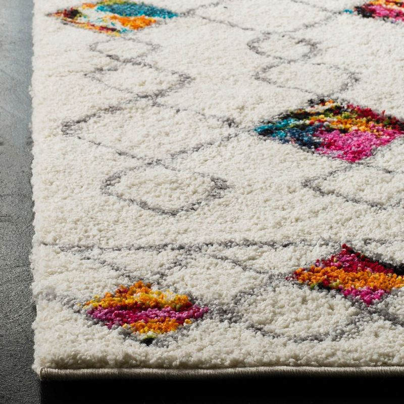 Fiesta Shag FSG361 Power Loomed Area Rug - Cream/Multi - 4'x6' - Safavieh.