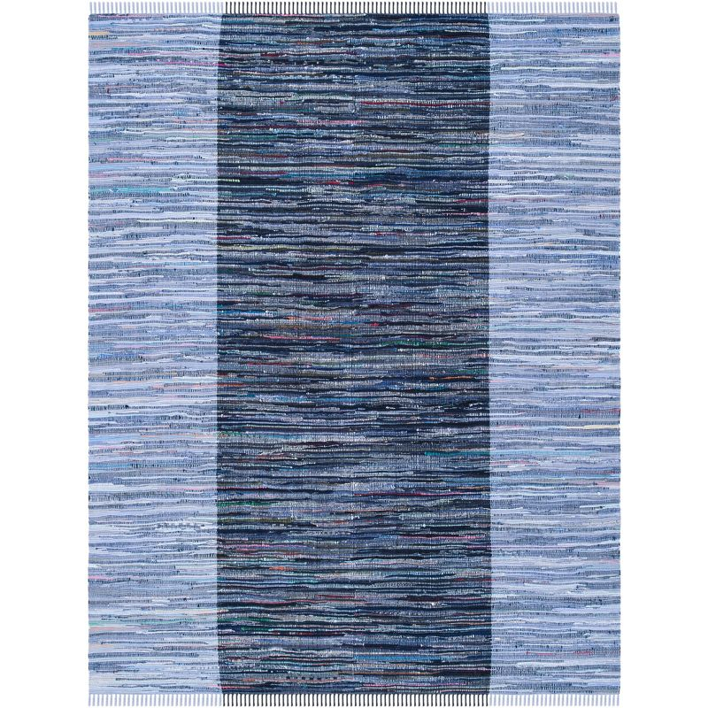 Rag Area Rug RAR122 Hand Woven Area Rug - Navy/Blue - 6'x9' - Safavieh.