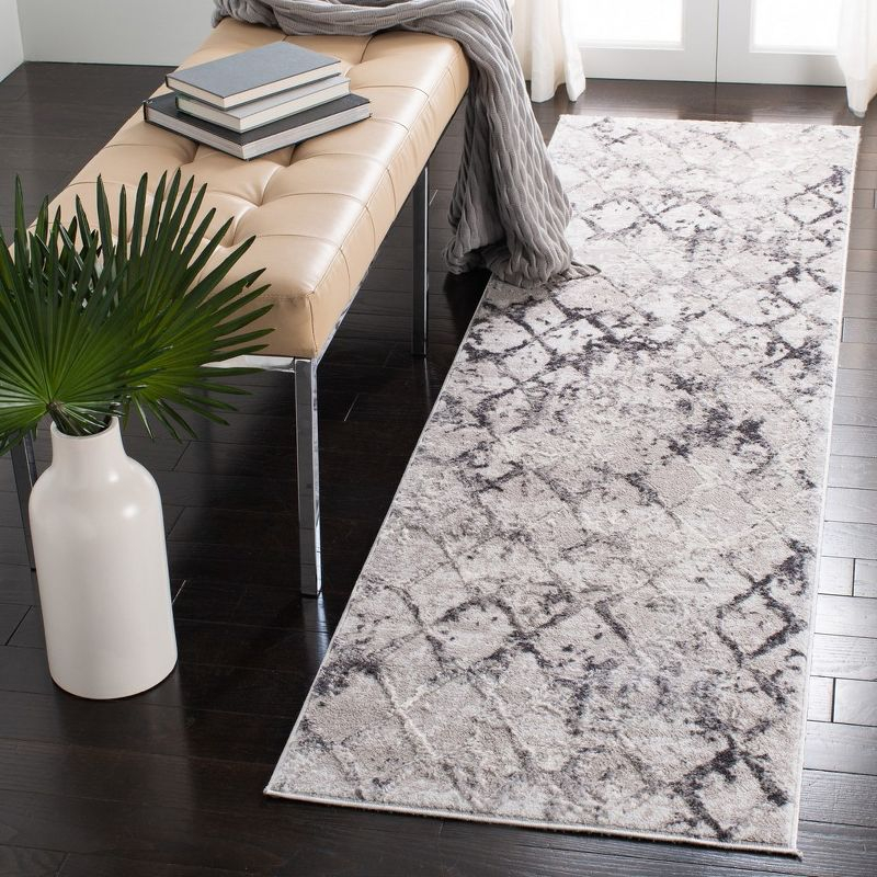Amelia ALA783 Power Loomed Runner Rug  - Grey/Light Grey - 2'2"x20' - Safavieh.
