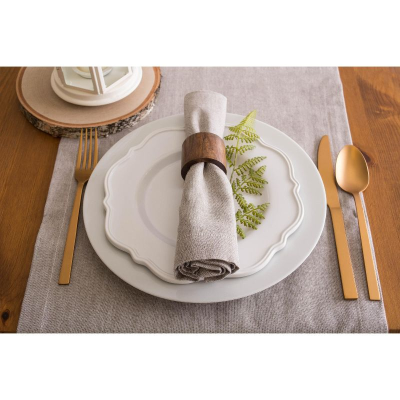 Design Imports Stone Brown Solid Chambray Table Runner 14X72