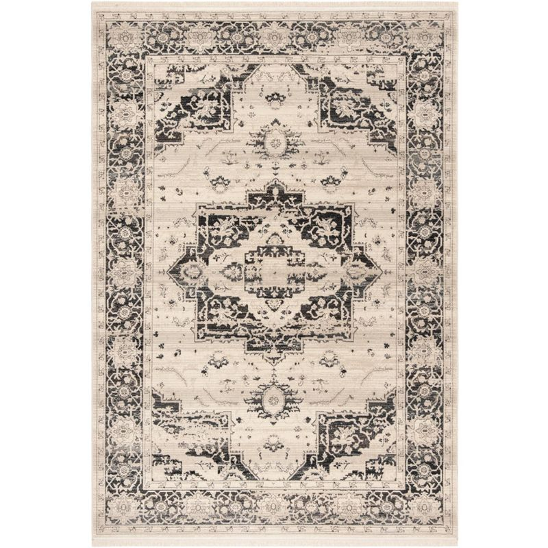 Vintage Persian VTP447 Power Loomed Indoor Area Rug - Ivory/Charcoal - 5'x7'6" - Safavieh