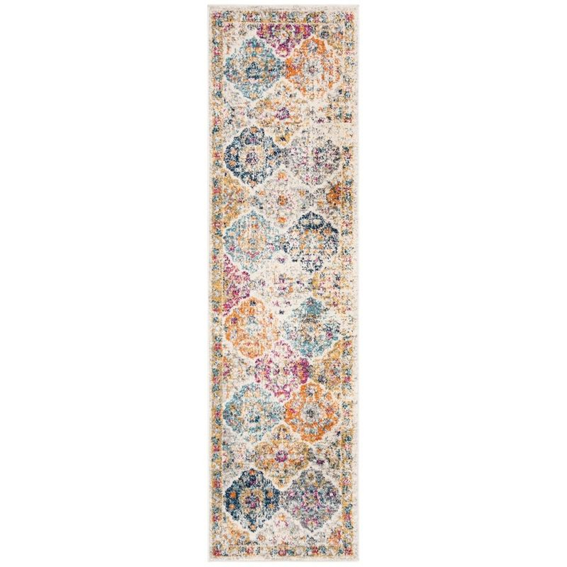 Madison MAD611 Power Loomed Indoor Runner Rug - Cream/Multi - 2'3"x6' - Safavieh