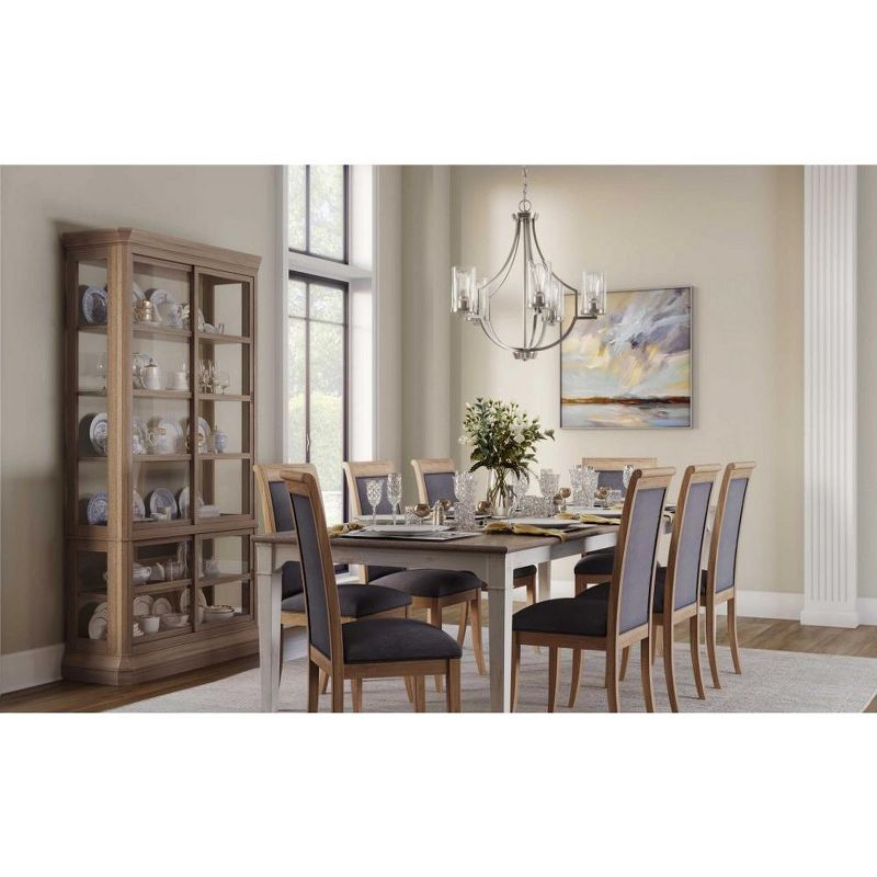 Progress Lighting Lassiter 5-Light Chandelier, Matte Black, Clear Glass Shades