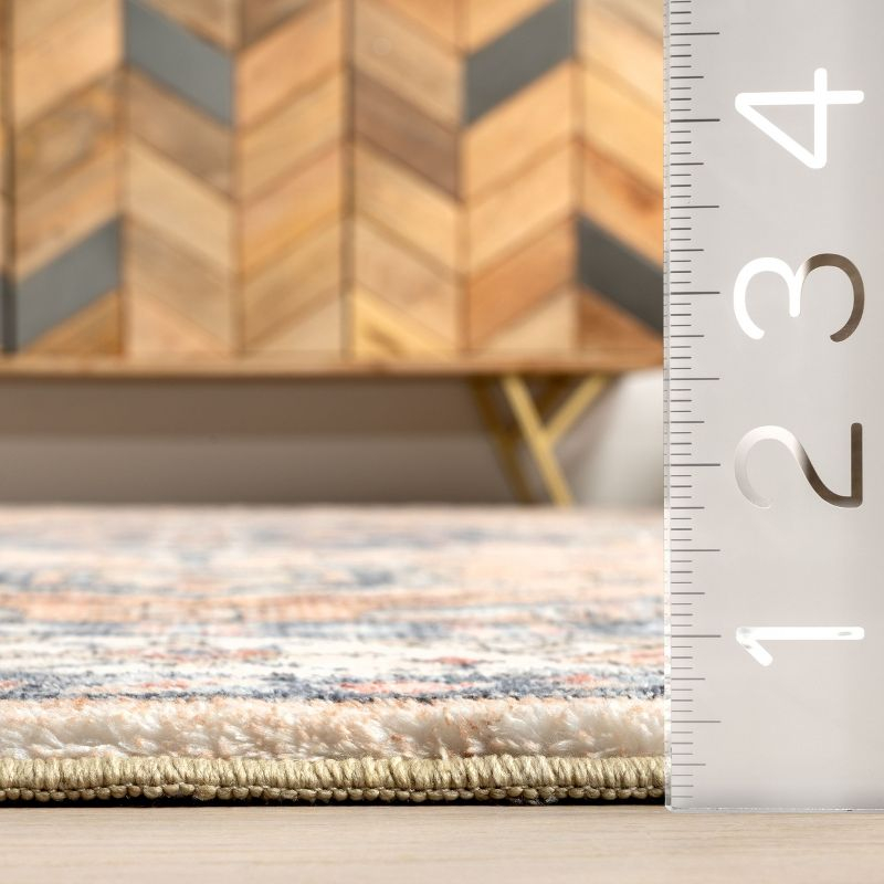 Nuloom Jordan Medallion 3x5 Machine Washable Accent Indoor Area Rug for Living Room Bedroom Dining Room Entryway Kitchen, Sand/Grey