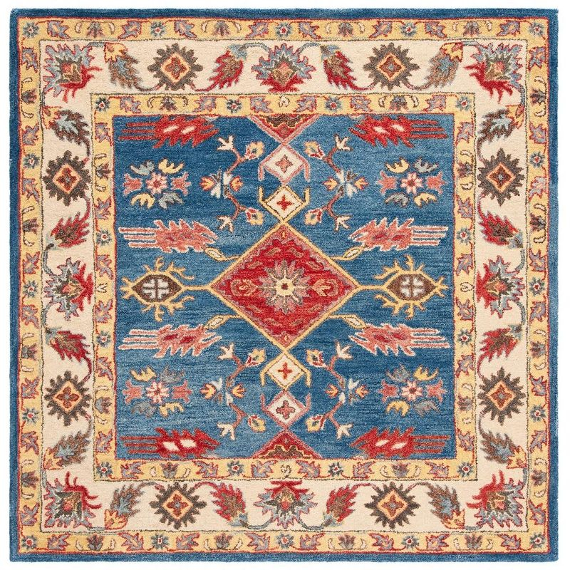 Antiquity AT506 Hand Tufted Area Rug - Blue/Red - 6'x6' - Safavieh.