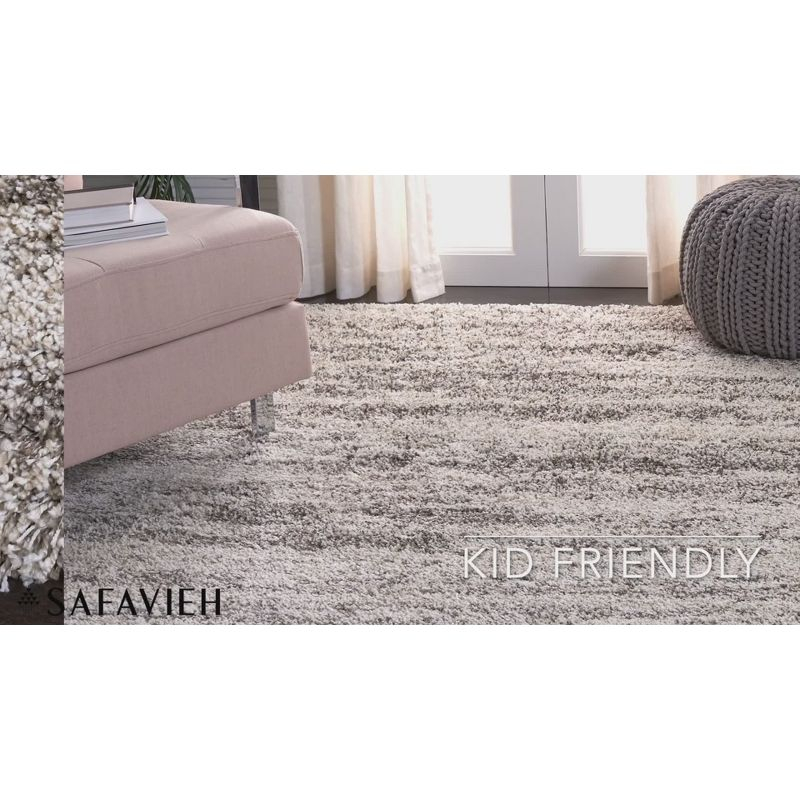 Hudson Shag SGH206 Power Loomed Area Rug - Ivory/Green - 5'x5' - Safavieh.