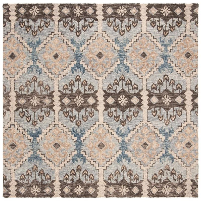 Aspen APN512 Hand Tufted Area Rug - Light Blue/Cream - 5'x5' - Safavieh.