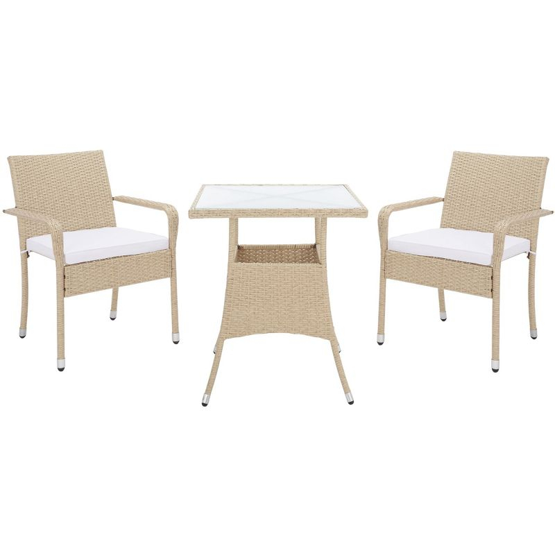 Laban Bistro Set - Outdoor - PAT7718 - Beige/White - Safavieh