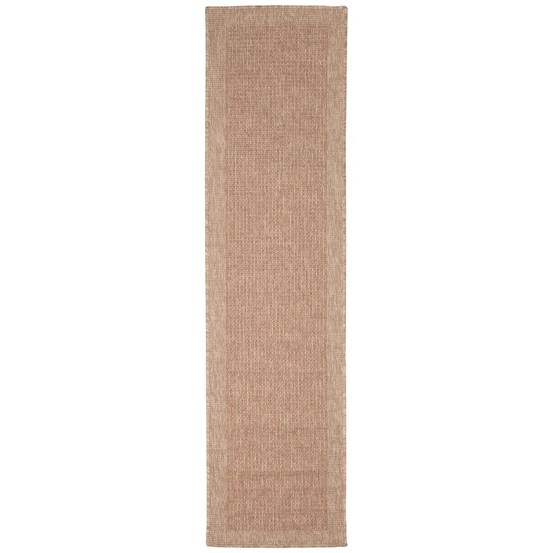 Liora Manne Sahara Texture Border Indoor/Outdoor Rug Terracotta 1'11" x 7'6".