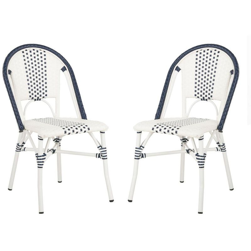 Zoya Chair (Set Of 2) - Indoor/Outdoor - PAT4037 - Blue/White - Safavieh