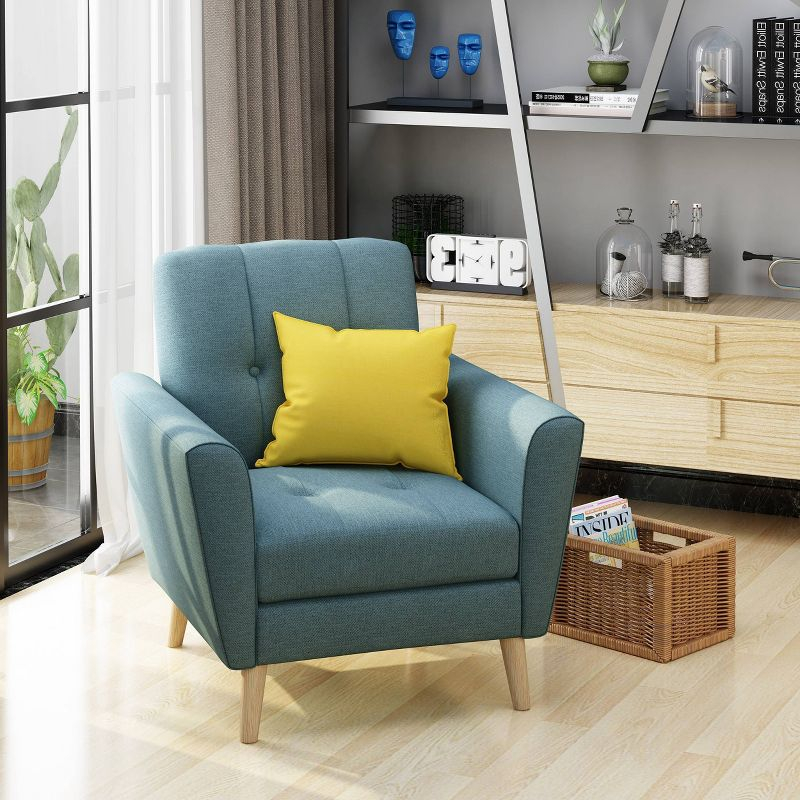 Christopher Knight Home Treston Mid Century Club Chair Blue: Upholstered Armchair, Reading Seat