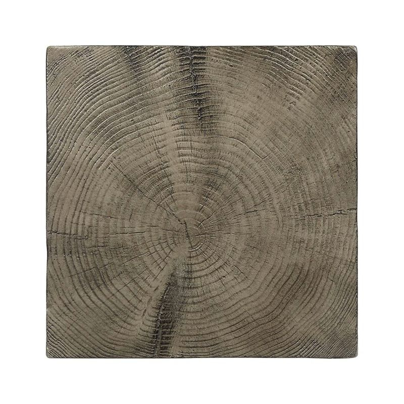 13" Zahi Accent Table Weathered Oak Finish - Acme Furniture: Modern Rectangle Cement, Space-Saving Design