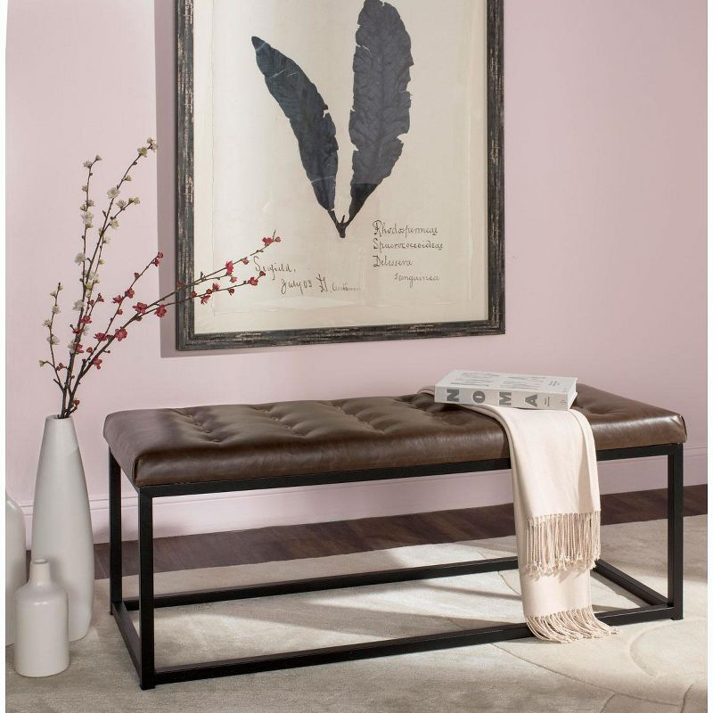 Reynolds Bench - Brown/Black - Safavieh