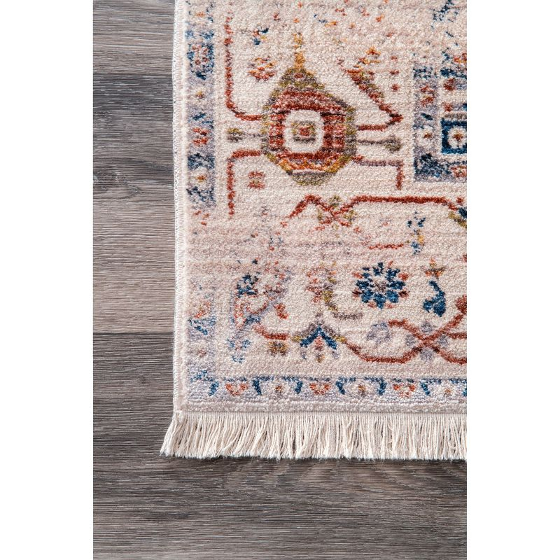 Nuloom Harriet Oriental/Persian 5 Square Indoor Area Rug for Living Room Bedroom Dining Room Kitchen, Ivory/Multicolor