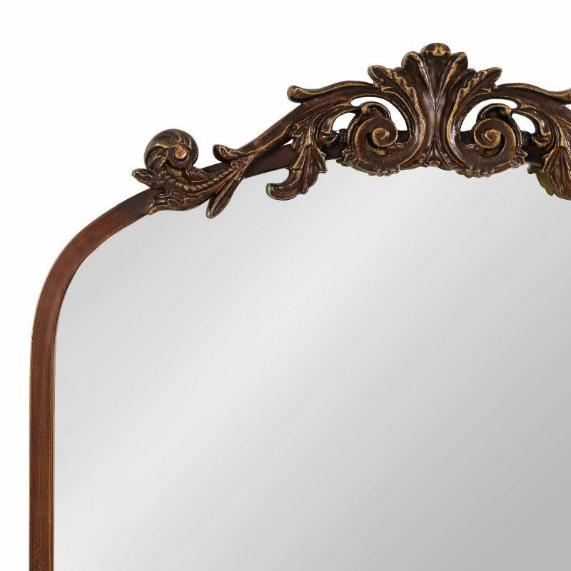 Kate & Laurel All Things Decor 21"x32" Arendahl Traditional Arch Mirror with Shelf Bronze: Elegant Wall-Mounted Metal Frame