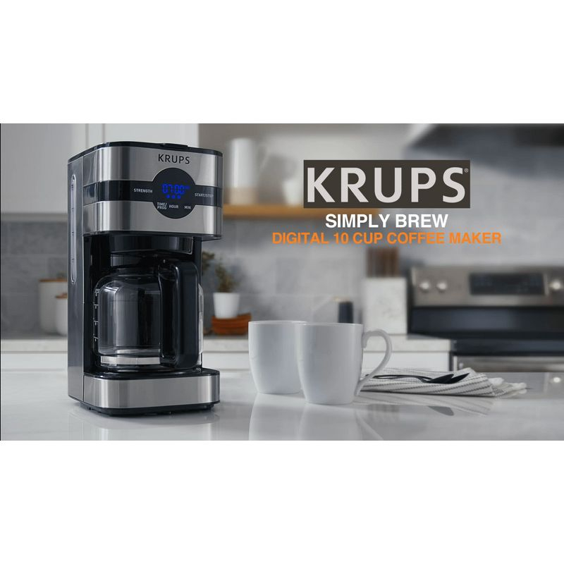 Krups 10 Cup Digital Coffe Maker, Simply Brew