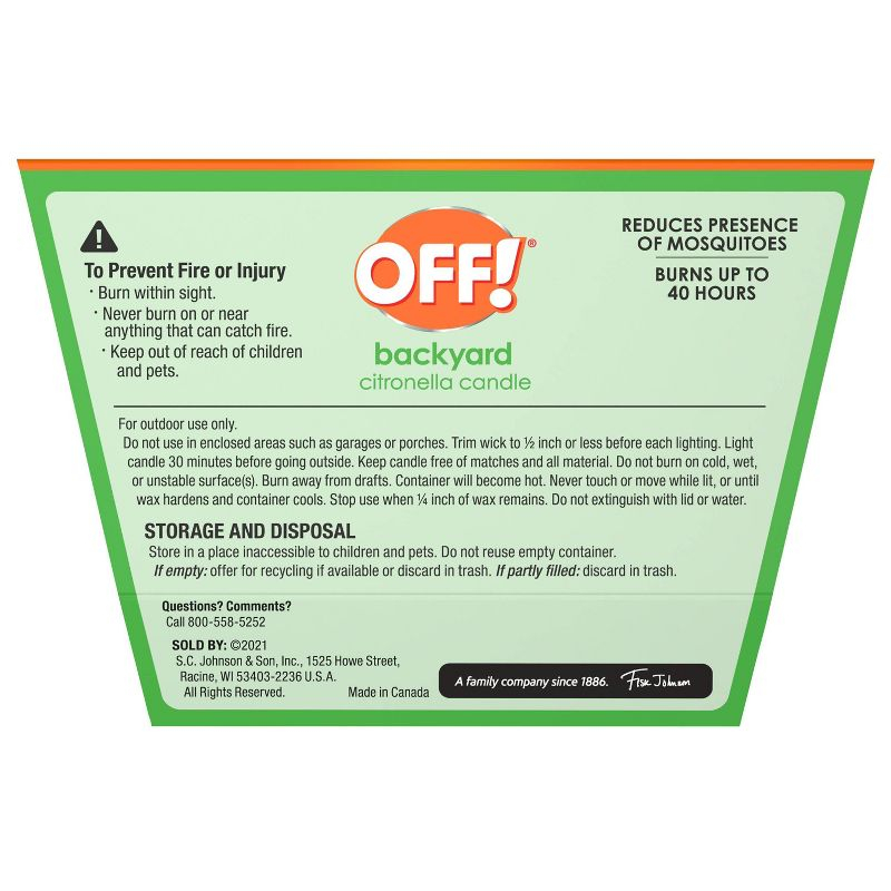 OFF! 18oz Citronella Candle Outdoor Bug Deterrent Mosquito Candle - 18oz
