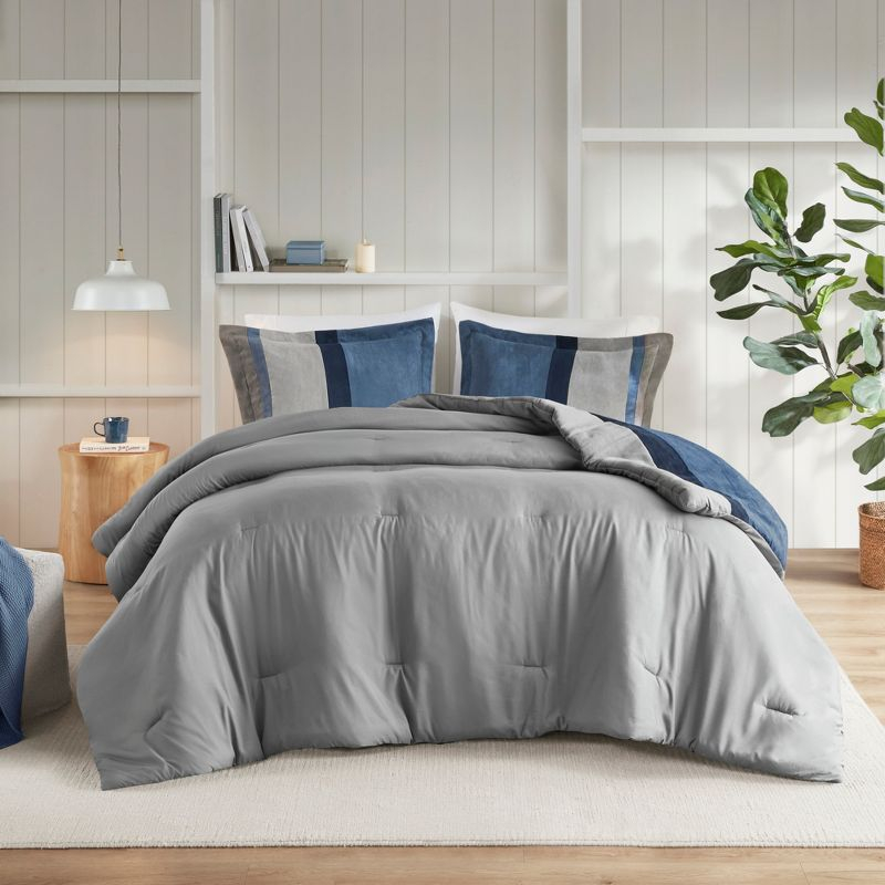 Luxe Quilted Comforter Set Modern Transitional Design, All Season Down Alternative Warm Bedding Matching Shams, Bedskirt, Decorative Pillow,Cal King