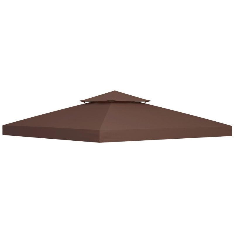 Outsunny Gazebo Replacement Canopy for Model 01 -0153, 2-Tier Top Cover for 9.84' x 9.84' Outdoor Gazebo, Coffee (TOP ONLY)