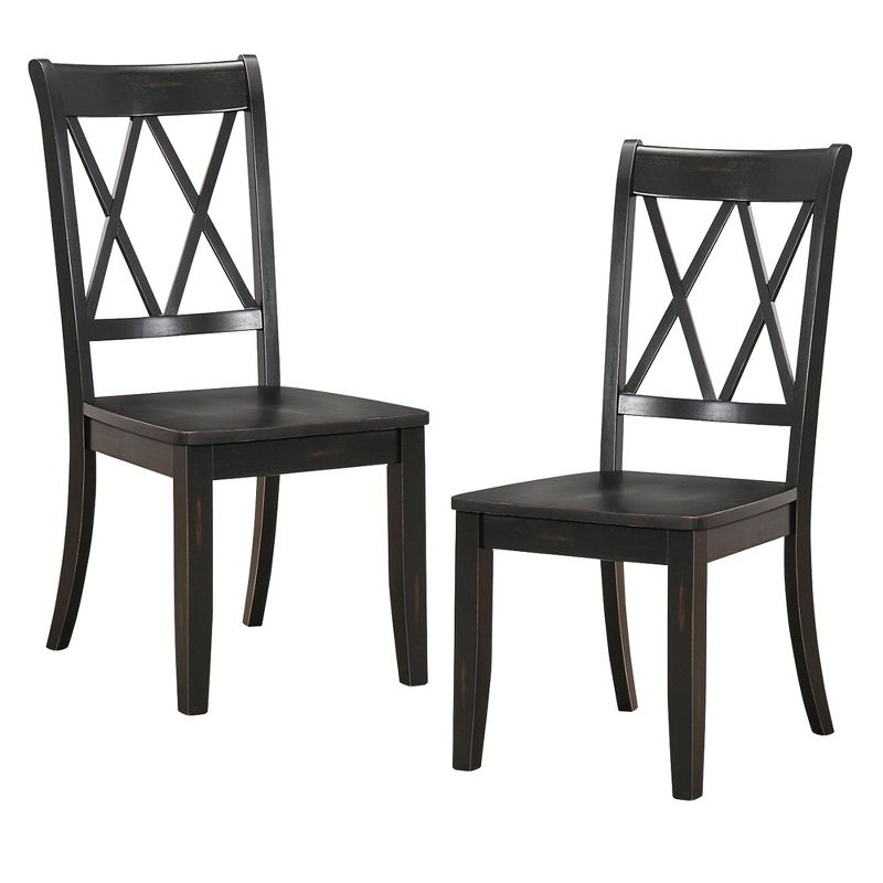NicBex Set of 2 Transitional Style Dining Chair Kitchen Upholstered High Backrest Side Chair for Dining Room,Black