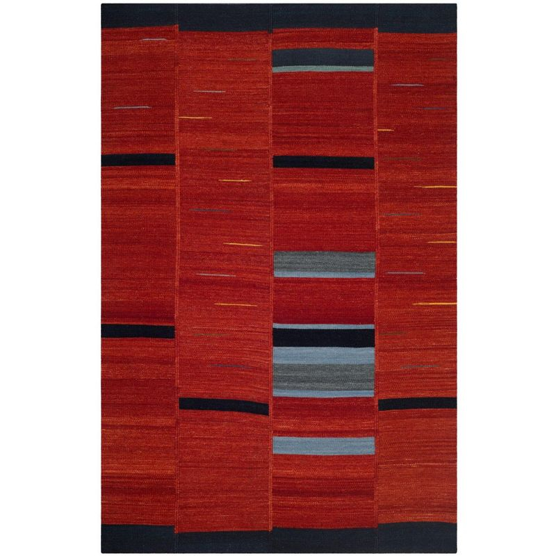 Kilim KLM814 Hand Woven Area Rug - Red - 4'x6' - Safavieh.