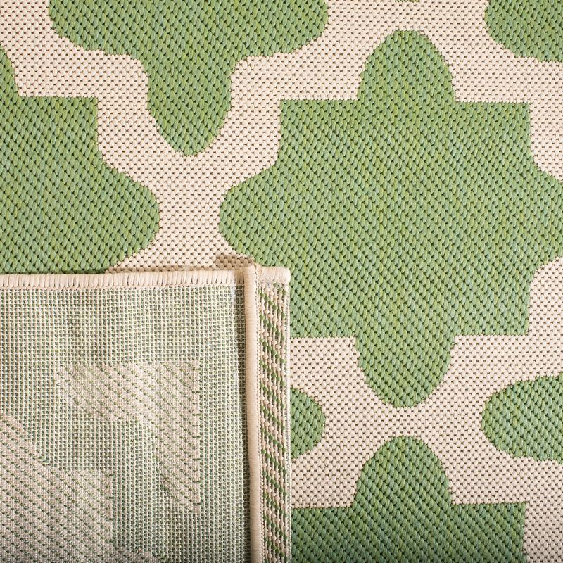 Courtyard CY6913 Power Loomed Indoor and Outdoor Area Rug - Green/Beige - 4'x4' - Safavieh