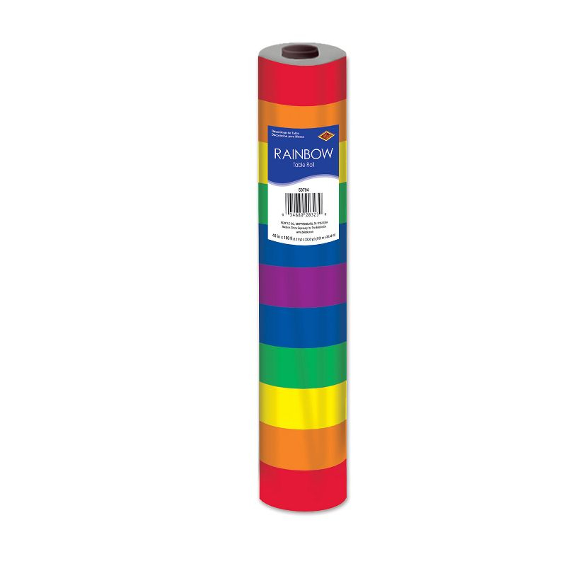Beistle Rainbow Table Roll, 40" x 100', (1/Pkg) Multicolored
