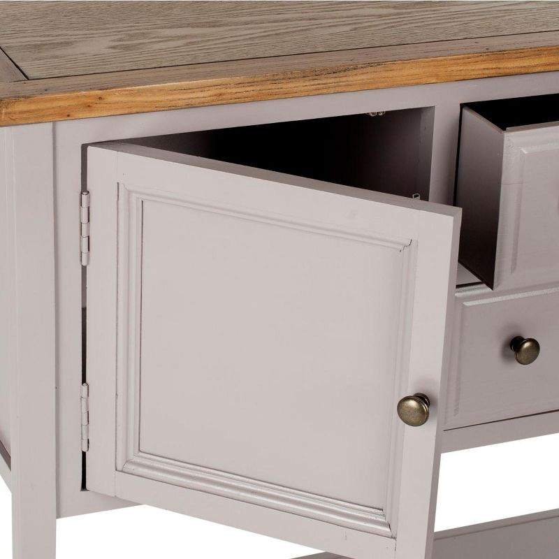 Charlotte Sideboard - Quartz Grey/Oak Top - Safavieh.