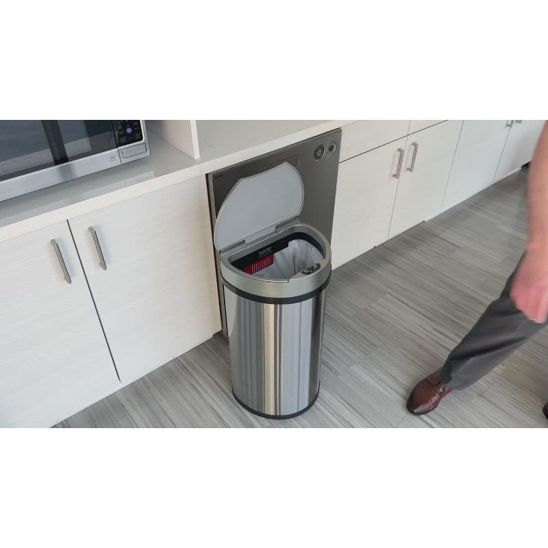 iTouchless Sensor Kitchen Trash Can with AbsorbX Odor Filter 13 Gallon Silver Stainless Steel