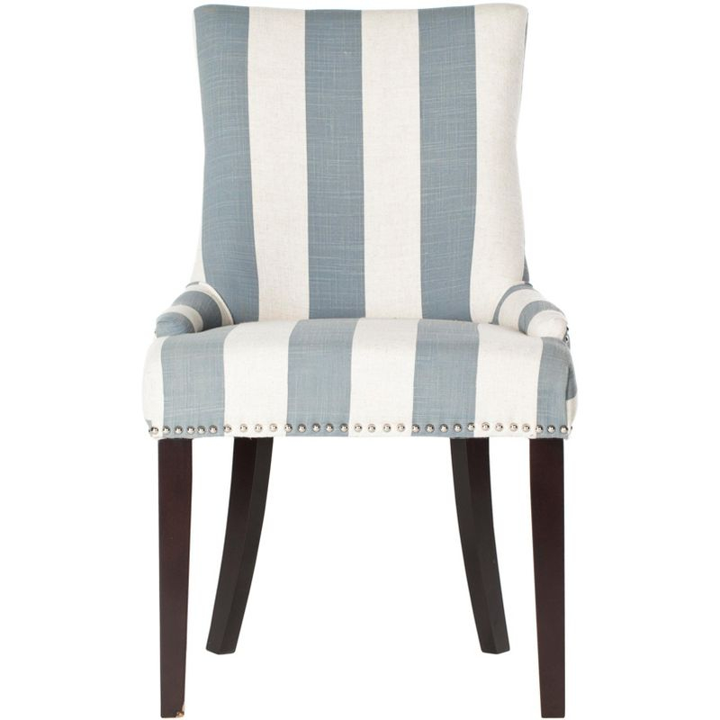 Lester 19" H Dining Chair With Nail Head Trim (Set of 2) - MCR4709 - Grey/White - Safavieh Couture