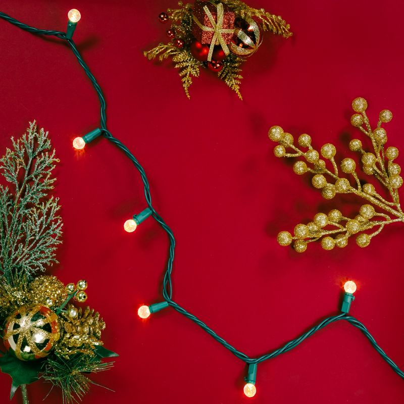 Northlight LED G12 Berry Christmas Lights - Warm White - 16' Green Wire - 50 ct