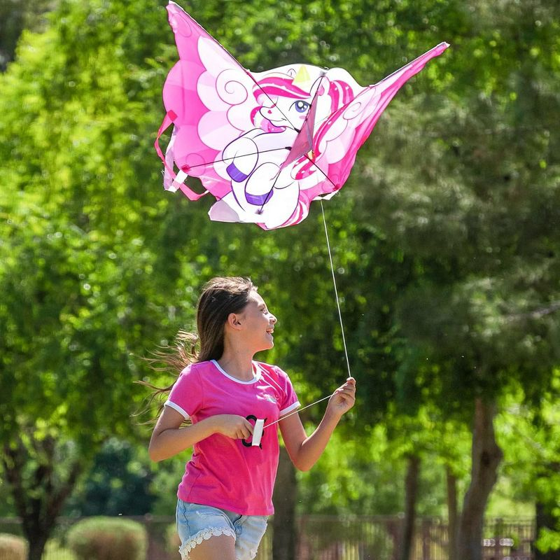 SYNCFUN 43.3'' Giant Unicorn Kite Easy to Fly Huge Kites for Kids and Adults with 262.5 ft Kite String, Large Beach Kite for Outdoor Games
