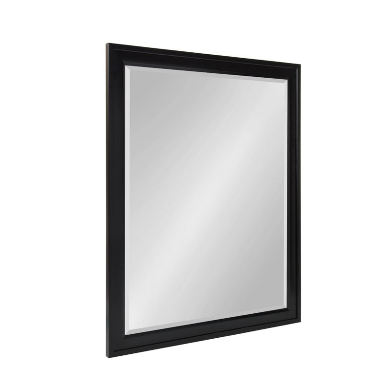 28" x 40" Bosc Framed Wall Mirror Black - DesignOvation: Modern Rectangular Decor, No Assembly Required